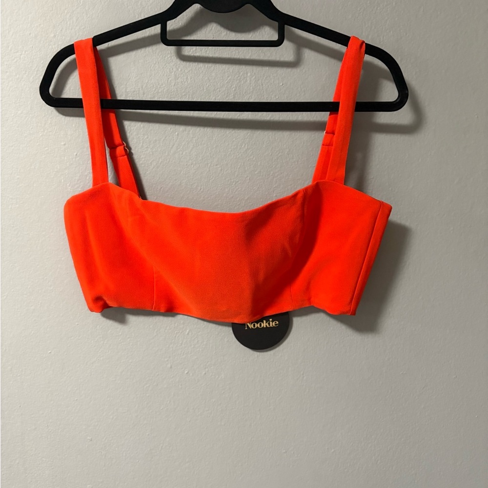 NWT Nookie Milano Crop Bandeau Top in Orange/Red. Size Large - Picture 4 of 8